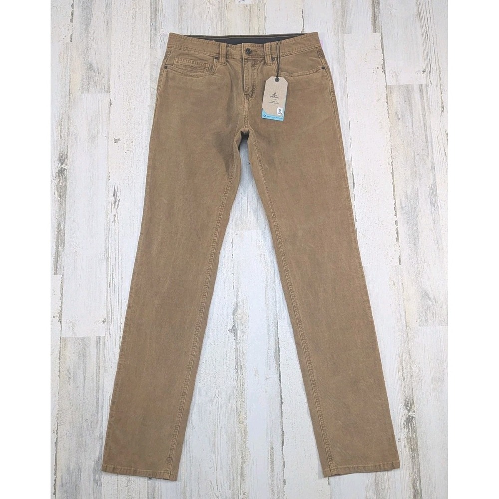 NEW Prana Pants Mens Fits 31x34 Brown Sustainer Corduroy Slim Fit (Tag 30x34)